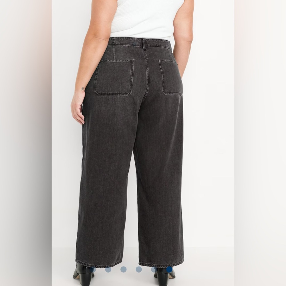 Old Navy High Waisted Baggy Wide Leg Jeans, Size 8P - Picture 3 of 7